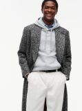 Grey New York Label Wool Blend Longline Coat  Men