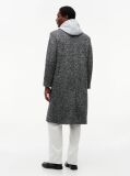 Grey New York Label Wool Blend Longline Coat  Men