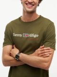 Πράσινο Βαμβακερό T-Shirt Με Λογότυπο Και Κλασική Λαιμόκοψη  Άνδρες