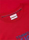 Red Contrast Logo Crew Neck Jersey T-Shirt  Men