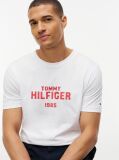 White Contrast Logo Crew Neck Jersey T-Shirt  Men