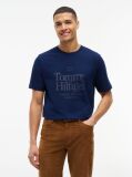 Blue Tonal Graphic Jersey T-Shirt  Men