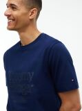 Blue Tonal Graphic Jersey T-Shirt  Men