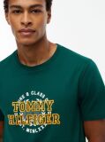 Green Varsity Logo Peached Jersey T-Shirt  Men