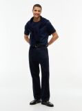 Μπλε T-Shirt Με Ανάγλυφο Λογότυπο Και Interlock Πλέξη   Άνδρες