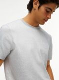 Γκρι T-Shirt Με Ανάγλυφο Λογότυπο Και Interlock Πλέξη   Άνδρες