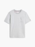 Γκρι T-Shirt Με Ανάγλυφο Λογότυπο Και Interlock Πλέξη   Άνδρες