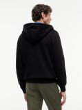 Μαύρο Fleece Hoody Με Φερμουάρ Και Κεντητό Σημαιάκι  Άνδρες