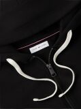 Μαύρο Fleece Hoody Με Φερμουάρ Και Κεντητό Σημαιάκι  Άνδρες