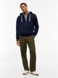 Μπλε Fleece Hoody Με Φερμουάρ Και Κεντητό Σημαιάκι  Άνδρες