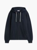 Μπλε Fleece Hoody Με Φερμουάρ Και Κεντητό Σημαιάκι  Άνδρες