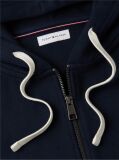 Μπλε Fleece Hoody Με Φερμουάρ Και Κεντητό Σημαιάκι  Άνδρες