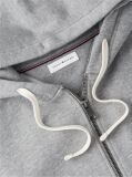 Γκρι Fleece Hoody Με Φερμουάρ Και Κεντητό Σημαιάκι  Άνδρες