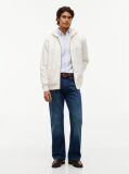 Μπεζ Fleece Hoody Με Φερμουάρ Και Κεντητό Σημαιάκι  Άνδρες