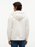 Μπεζ Fleece Hoody Με Φερμουάρ Και Κεντητό Σημαιάκι  Άνδρες