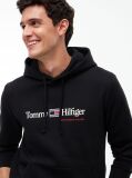 Μαύρο Fleece Hoody Με Λογότυπο  Άνδρες
