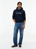 Blue Logo Fleece Drawstring Hoody  Men