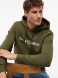 Green Logo Fleece Drawstring Hoody  Men