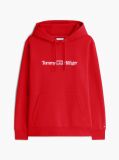 Red Logo Fleece Drawstring Hoody  Men