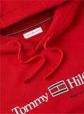 Red Logo Fleece Drawstring Hoody  Men