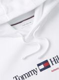 White Logo Fleece Drawstring Hoody  Men