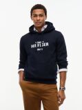 Μπλε Fleece Hoody Με Κεντητό Λογότυπο  Άνδρες