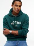 Green Logo Embroidery Fleece Hoody  Men