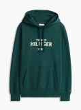Green Logo Embroidery Fleece Hoody  Men
