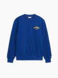 Blue 1985 Logo Terry Crew Neck Sweatshirt  Men