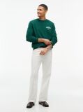 Green 1985 Logo Terry Crew Neck Sweatshirt  Men