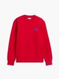 Red 1985 Logo Terry Crew Neck Sweatshirt  Men