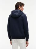 Blue Mixed Texture Zip-Thru Hooded Sweatshirt  Men