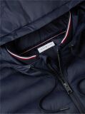 Blue Mixed Texture Zip-Thru Hooded Sweatshirt  Men