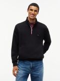 Black Global Stripe Terry Quarter-Zip Sweatshirt  Men
