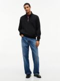 Black Global Stripe Terry Quarter-Zip Sweatshirt  Men