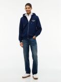 Μπλε Hoody Με Φερμουάρ Και Πίσω Σχέδιο  Άνδρες