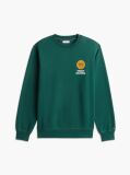 Green Peached Fleece Crew Neck Sweatshirt  Men