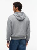 Grey Varsity Logo Embroidery Relaxed Hoody  Men