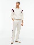 Beige Varsity Logo Contrast Stripe Hoody  Men