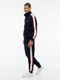 Blue Contrast Stripe Pique Zip-Thru Sweatshirt  Men