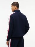 Blue Contrast Stripe Pique Zip-Thru Sweatshirt  Men