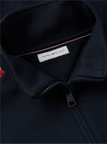 Blue Contrast Stripe Pique Zip-Thru Sweatshirt  Men