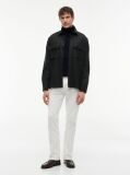 Γκρι New York Φανελένιο Overshirt Σε Κανονική Γραμμή  Άνδρες