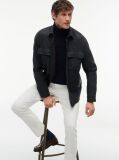 Γκρι New York Φανελένιο Overshirt Σε Κανονική Γραμμή  Άνδρες