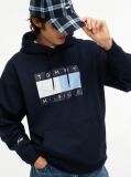 Μπλε Άνετο Fleece Hoody Με Λογότυπο  Άνδρες