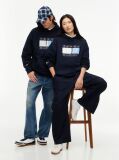 Μπλε Άνετο Fleece Hoody Με Λογότυπο  Άνδρες