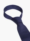 Blue New York Label Pattern Silk Tie  Men