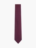 Red New York Label Pattern Silk Tie  Men