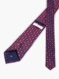 Red New York Label Geometric Silk Tie  Men