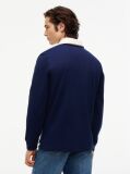 Blue Colour-Blocked Flag Rugby Sweatshirt  Men